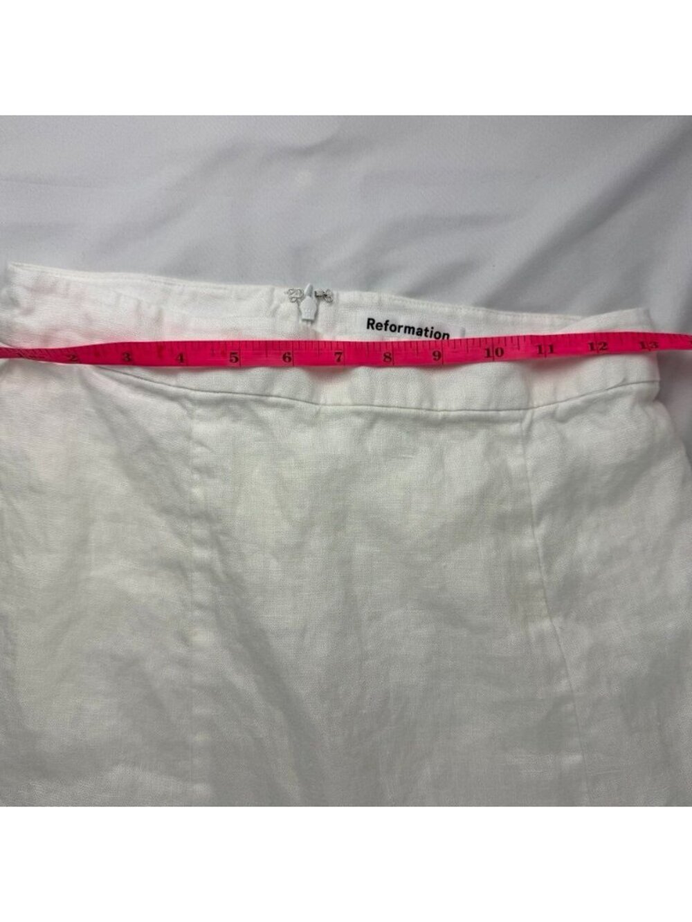 Reformation Yucca Linen Midi Skirt in White Size 4 - Picture 8 of 9